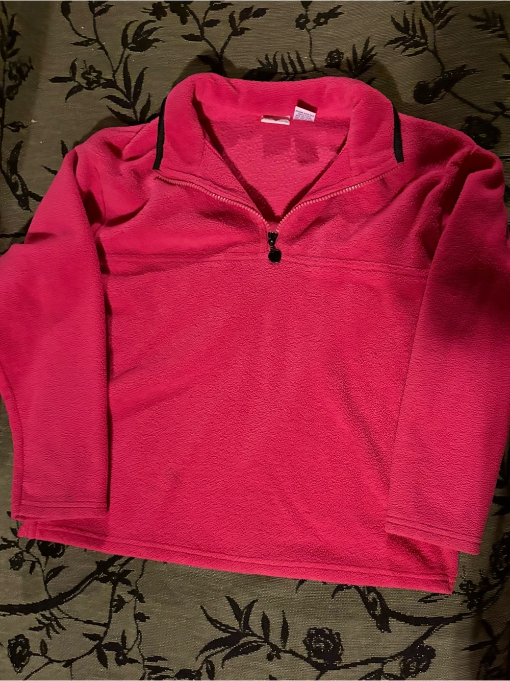 Girls Large Prospirit Pink Fleece Pullover- with heart zipper